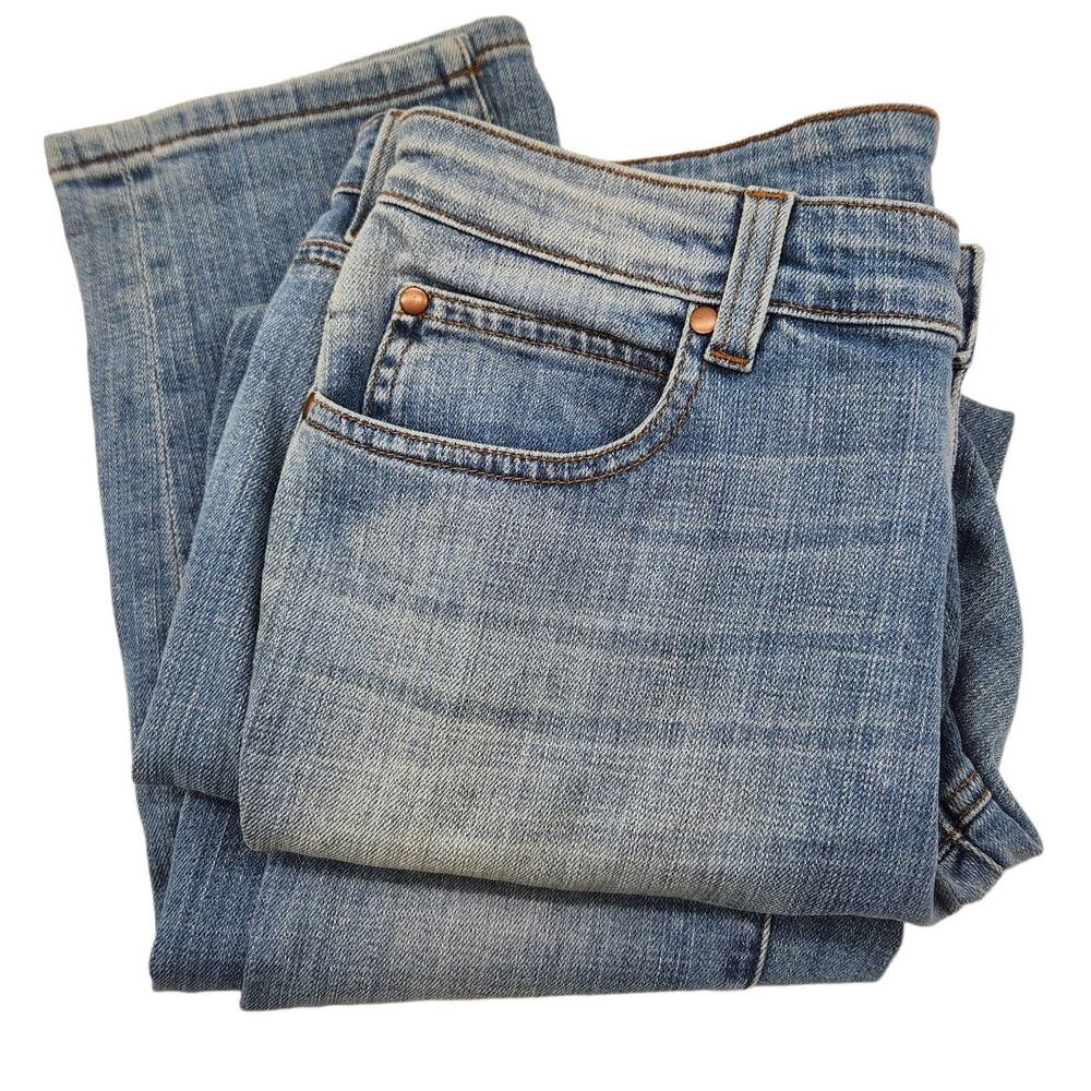 Eileen Fisher Organic Cotton Classic 5 Pocket Denim Jeans Dirty Wash Size 4